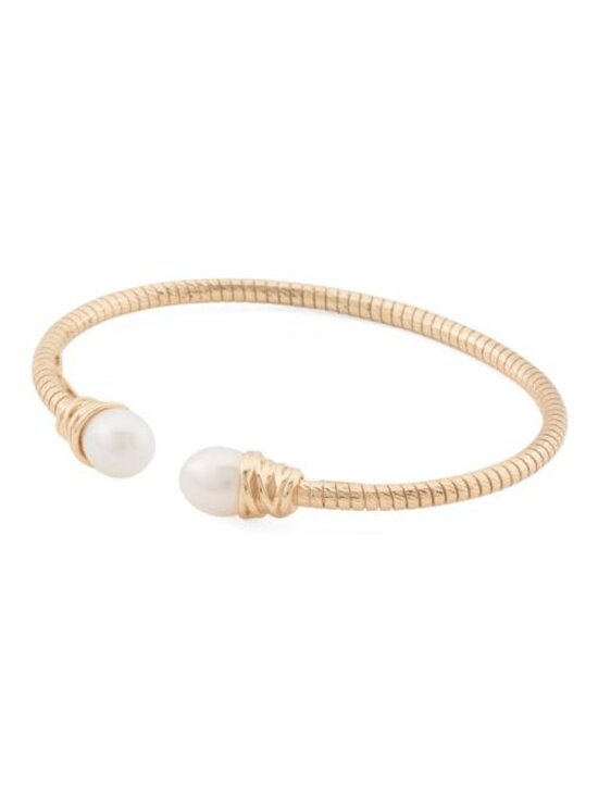 Mia Fiore Jewelry - MIA FIORE Made In Italy 14kt Gold Plated Pearl Open Cuff Bracelet